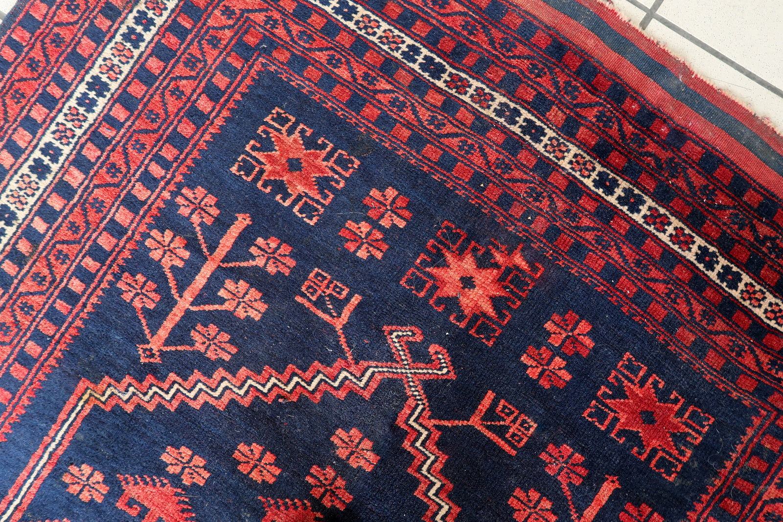 Intricate Medallion Detail - Vintage Caucasian Karabagh Rug