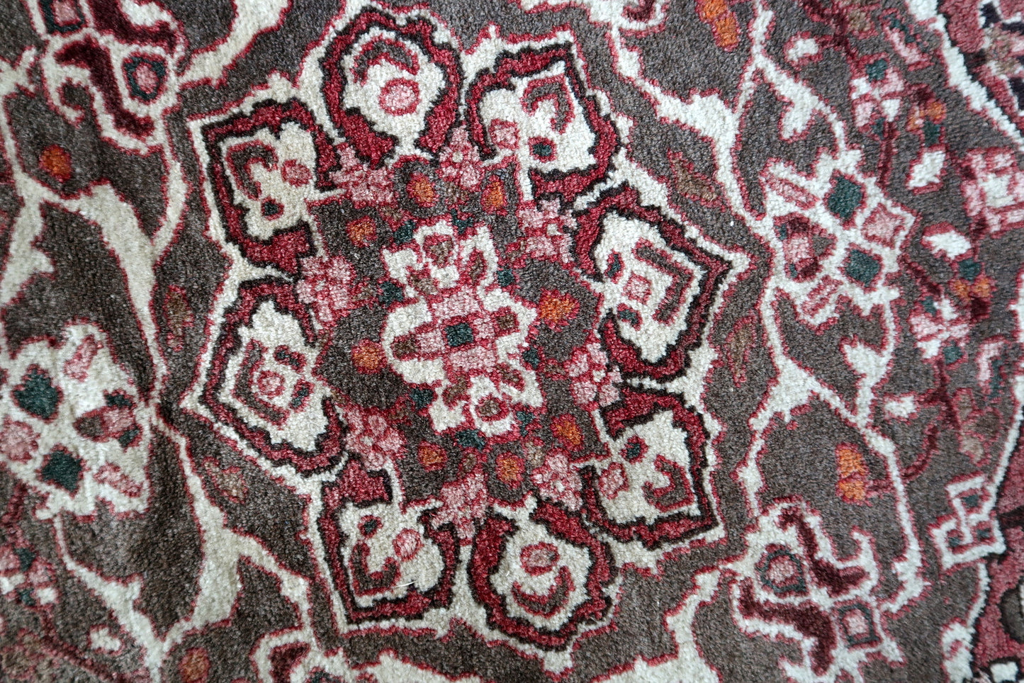 Detailed floral and geometric motifs rug
