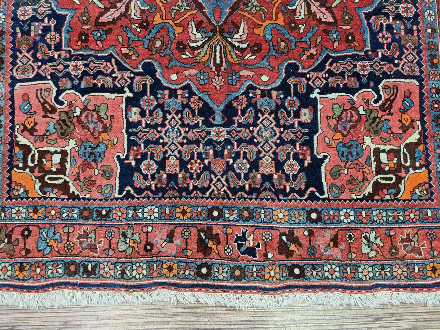 Persian geometric motifs on the Bidjar rug
