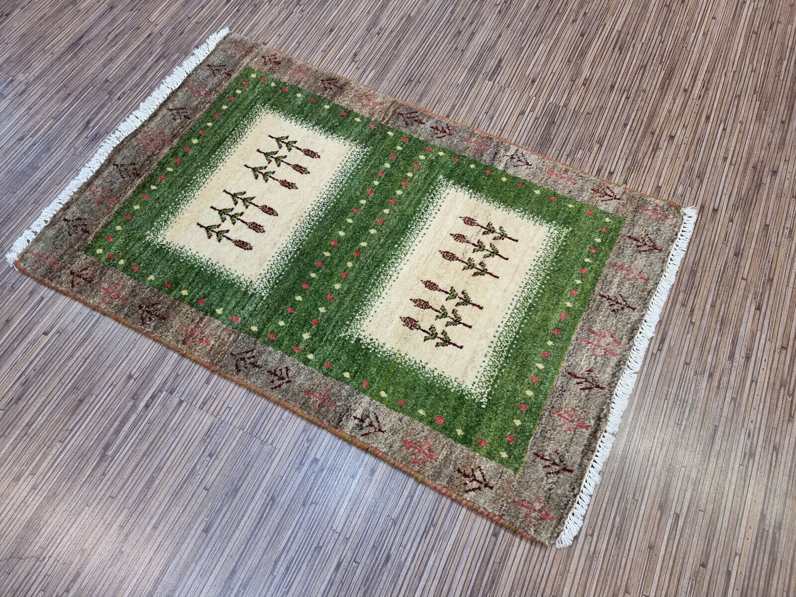 Compact size Persian rug displayed in a cozy space
