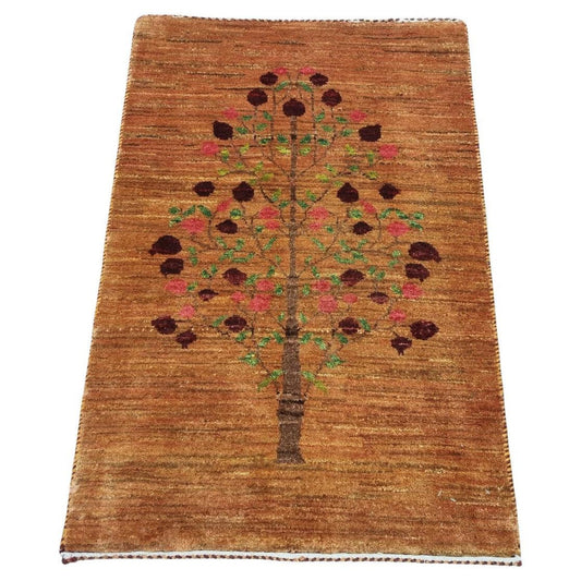 Handmade Persian Gabbeh Rug with Tree of Life design
