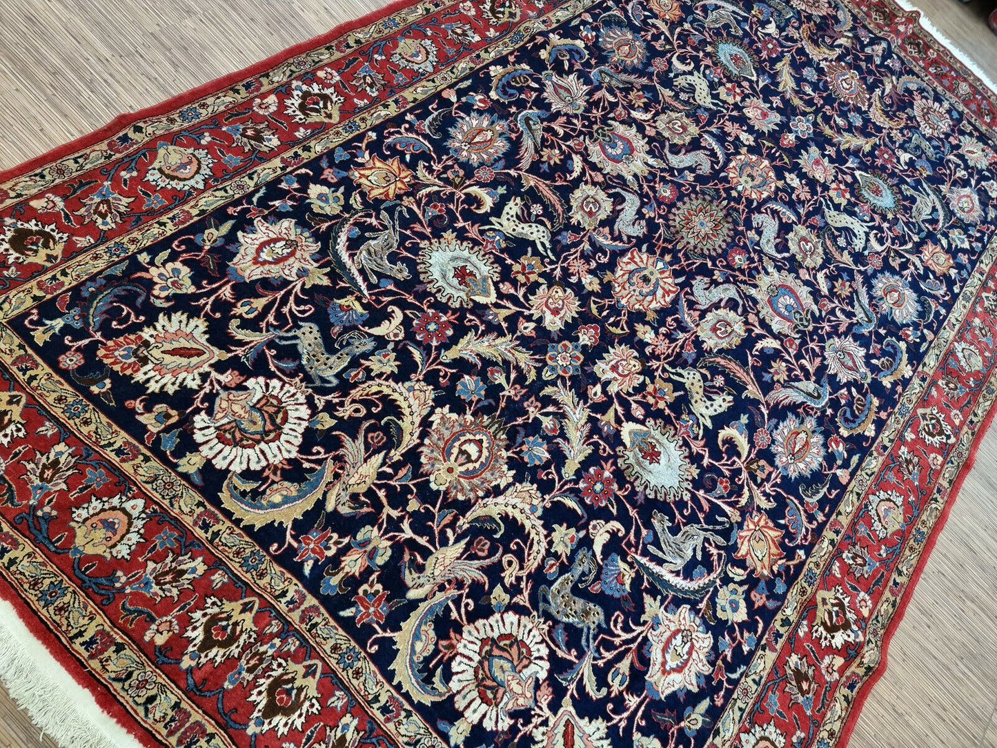 Persian Qum carpet with shimmering silk highlights
