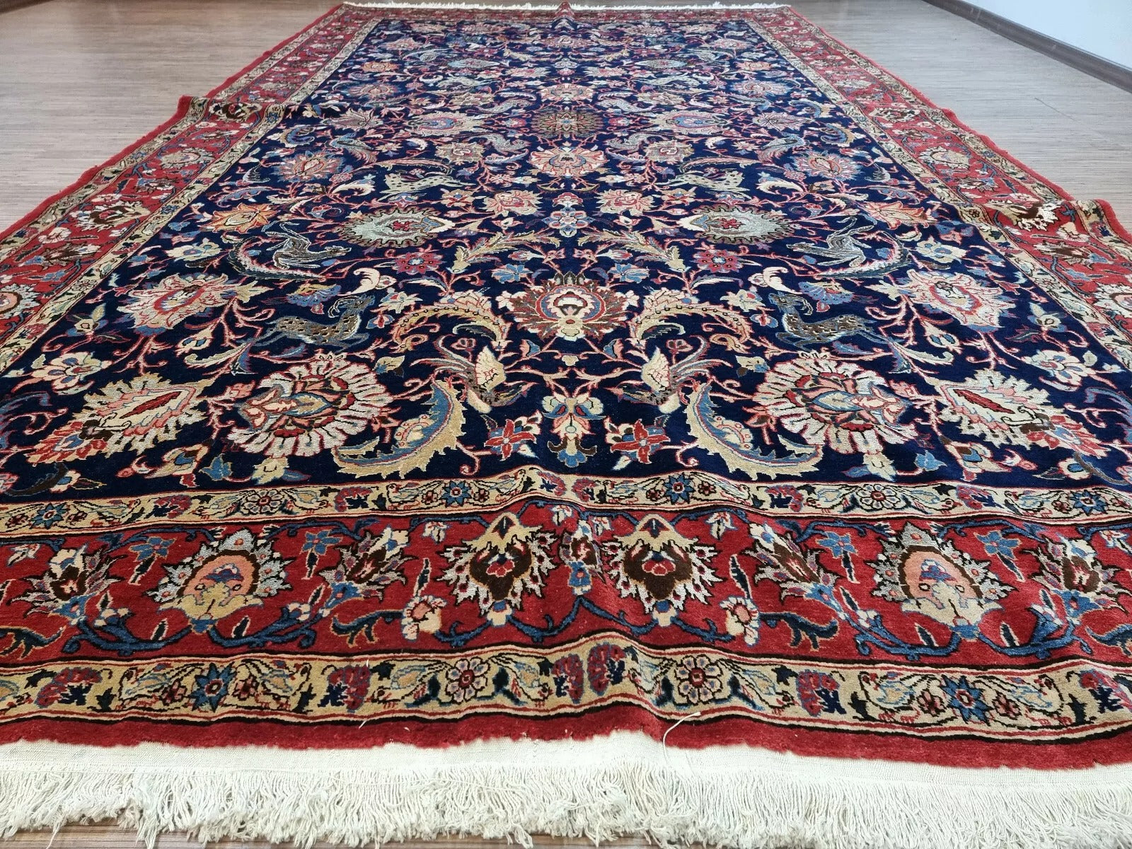 Professionally cleaned Persian Qum carpet
