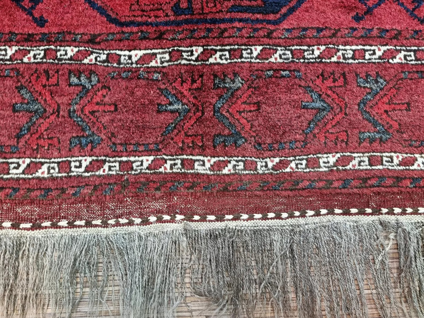 Afghan Ersari tribal carpet with geometric patterns
