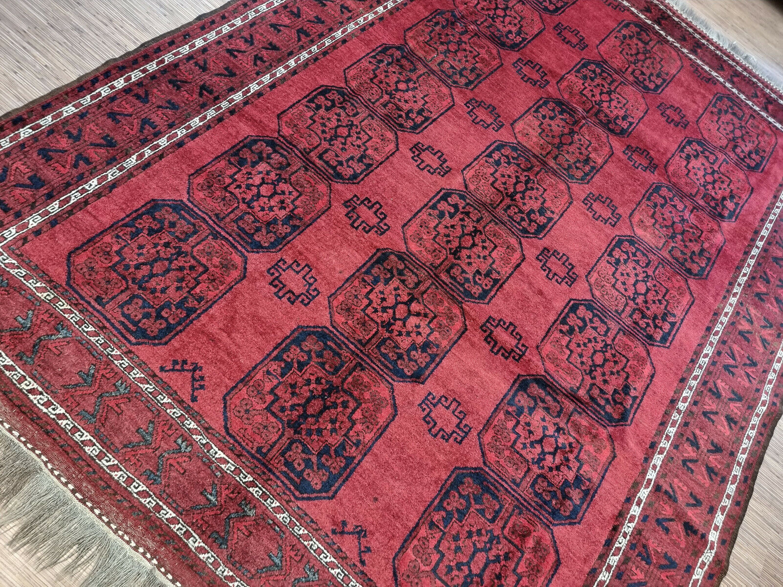 Large Afghan Ersari carpet full view 335x245 cm
