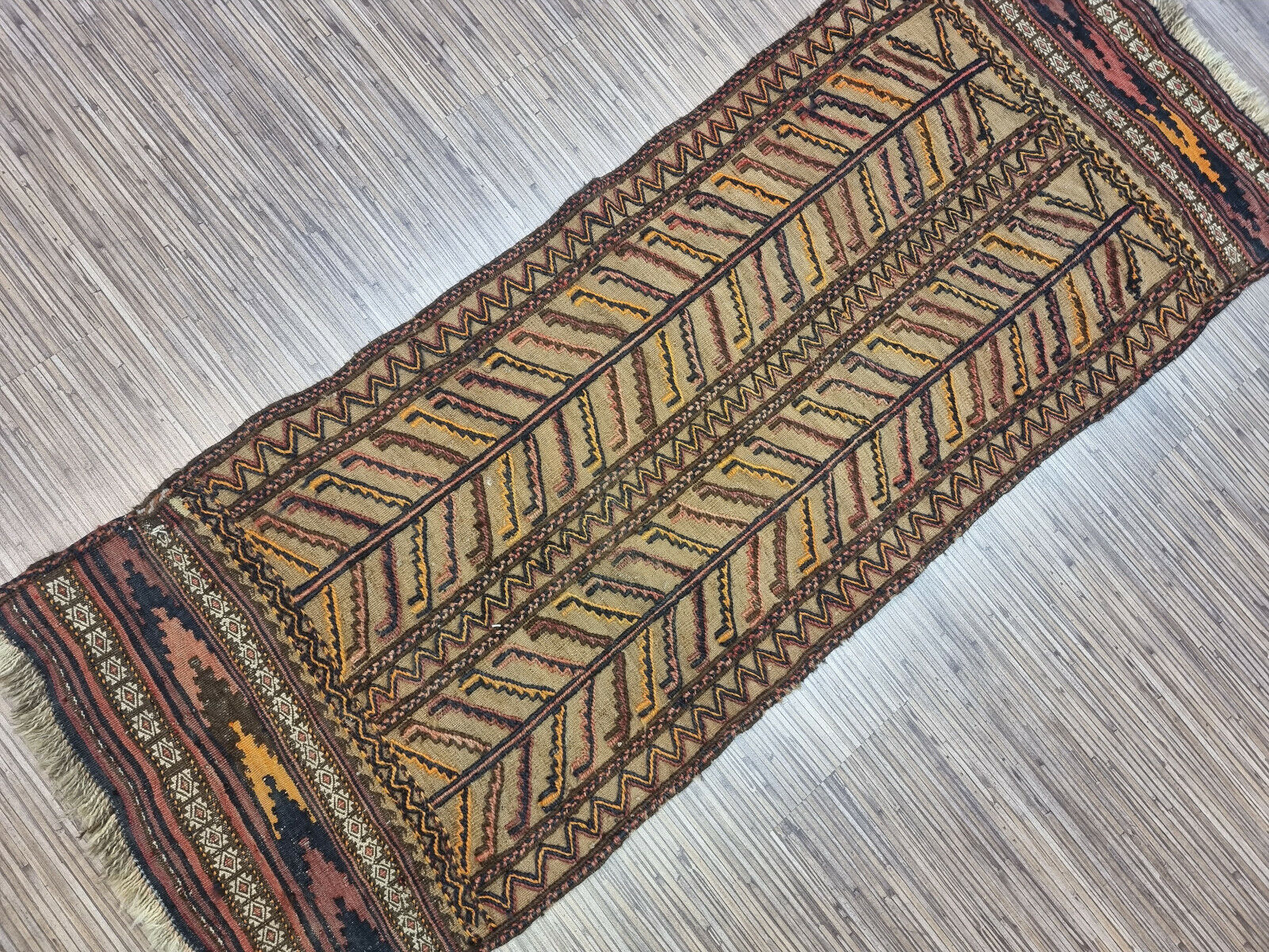 Full View of 1900s Afghan Baluch Rug

