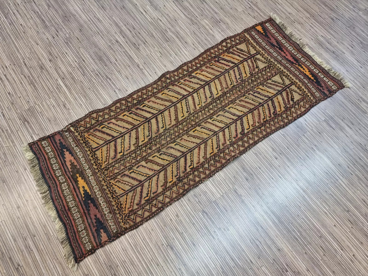 Rich Beige Tones in Afghan Rug

