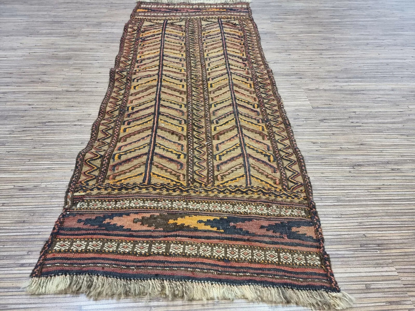 Authentic Afghan Rug with Classic Design

