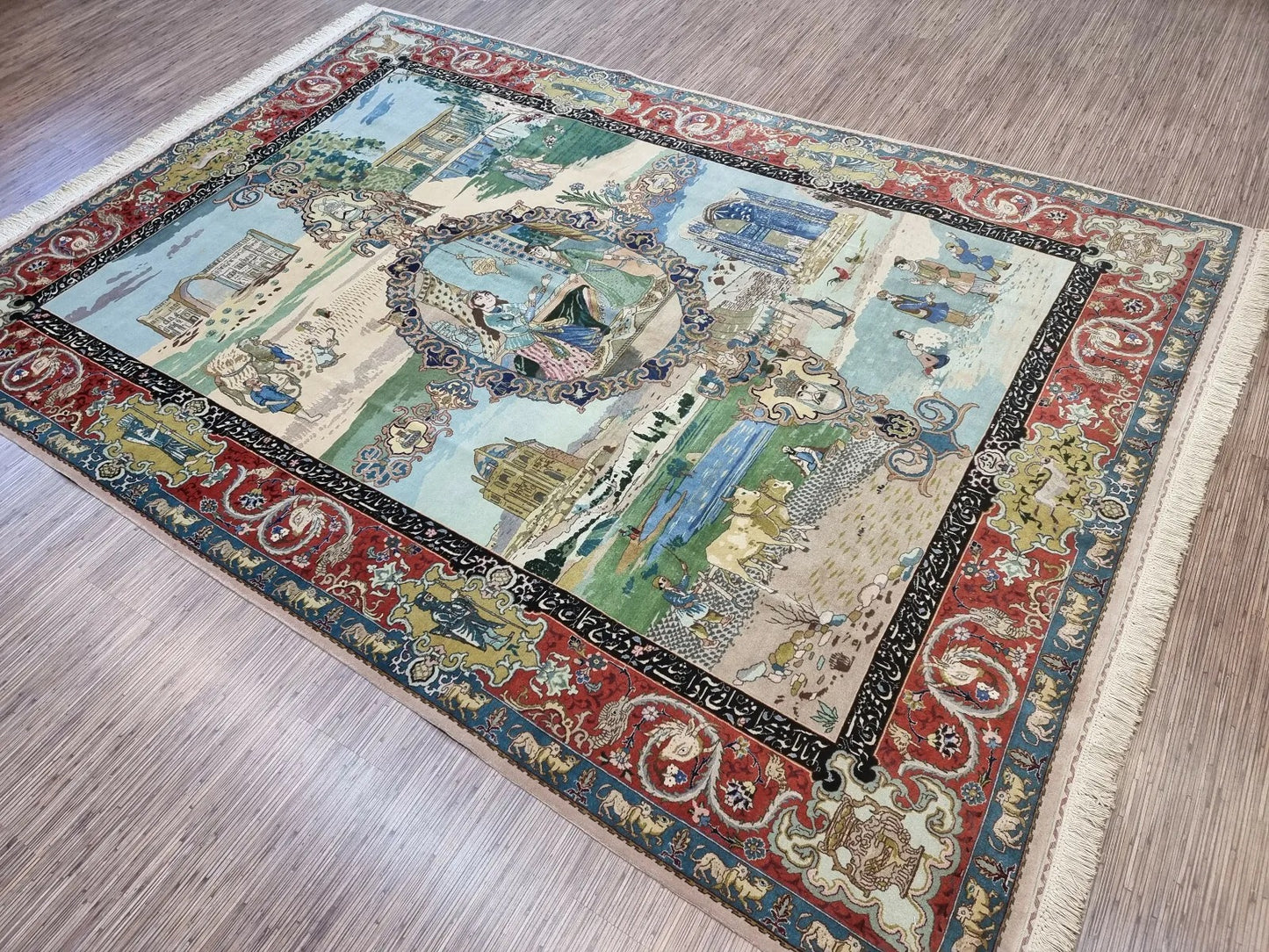 Well-preserved Vintage Tabriz Narvani Rug

