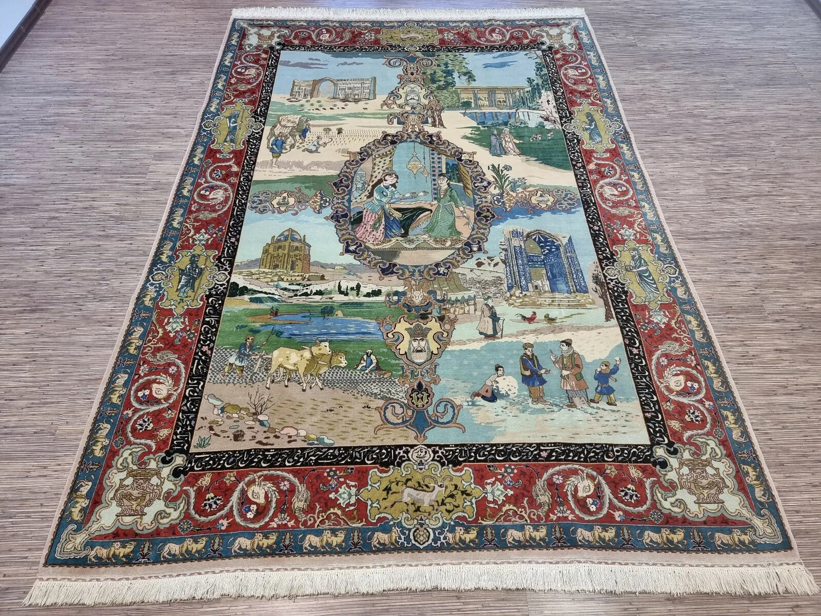 Tabriz Rug Displayed in Living Room

