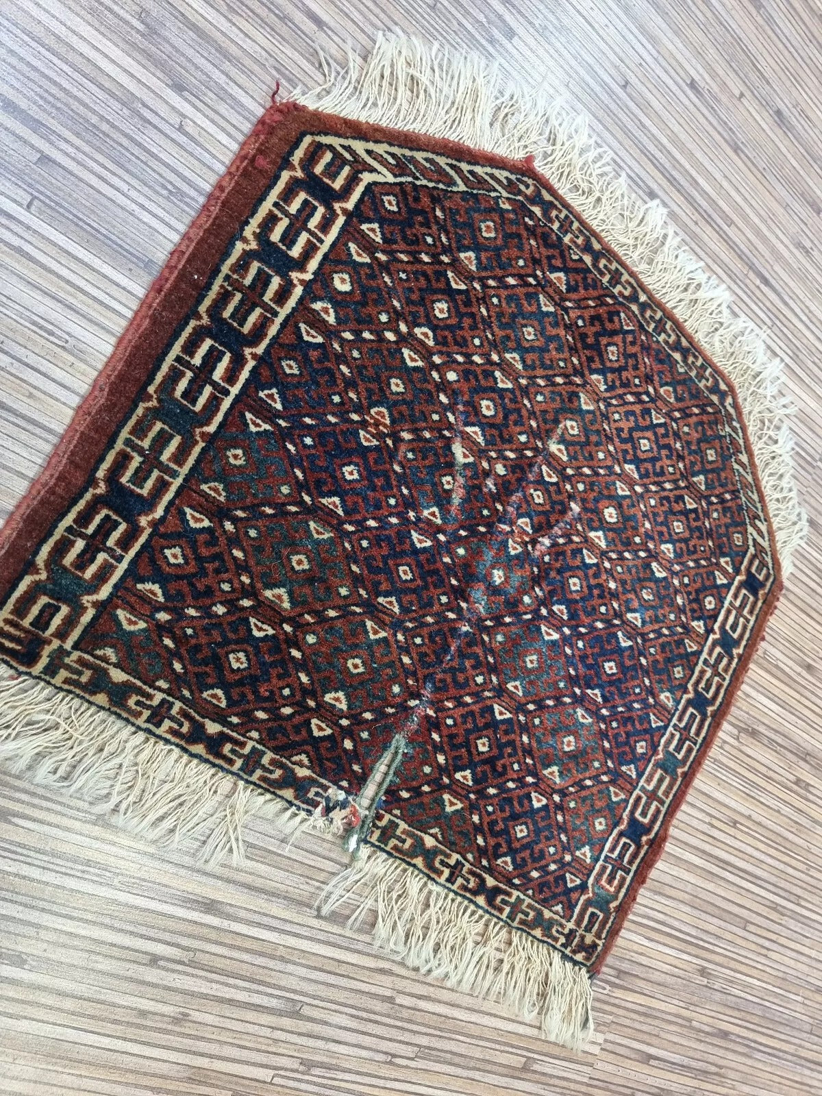 Antique wool rug from the Turkmen region
