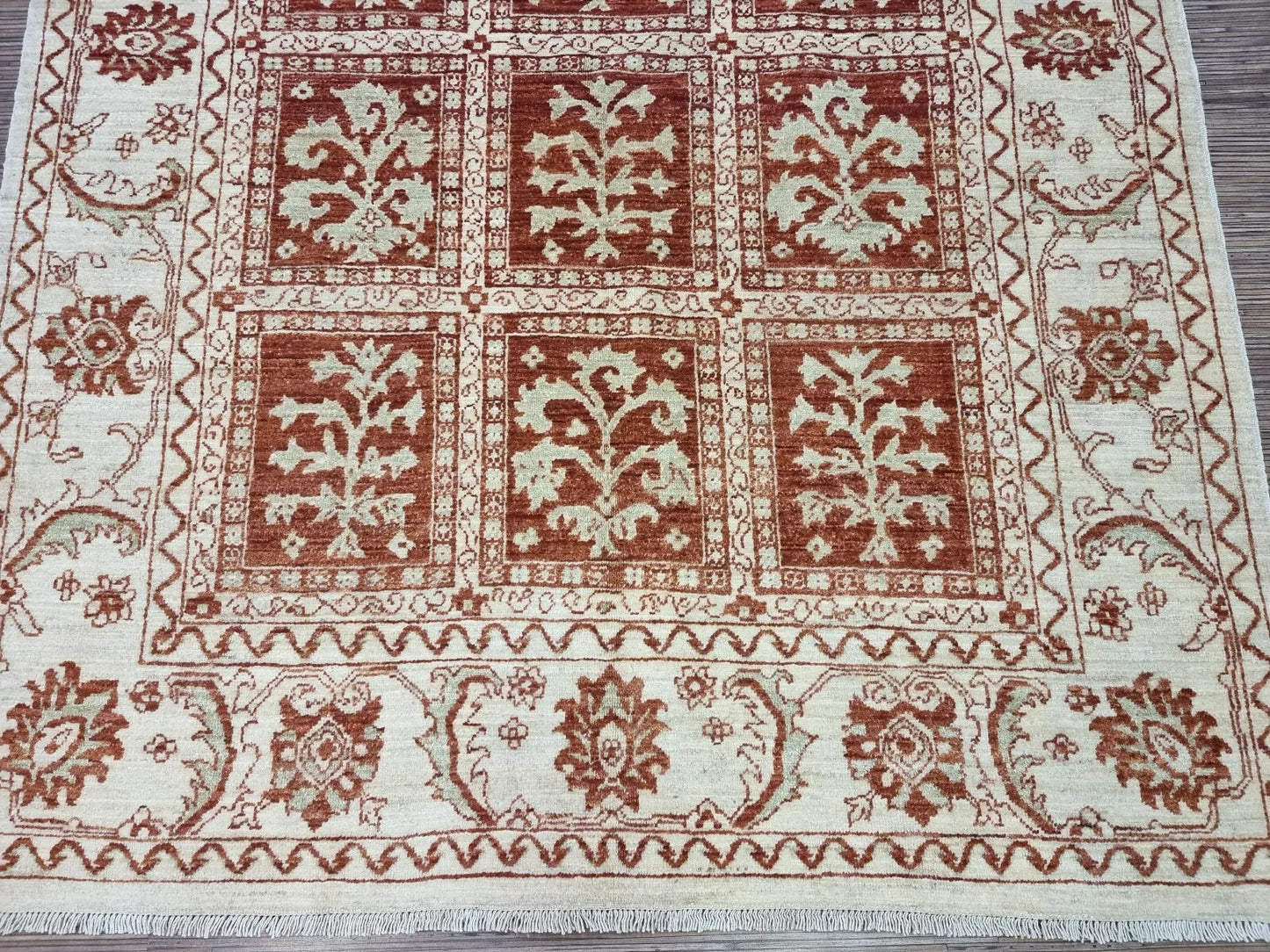 Hand-knotted Afghan rug – elegant design
