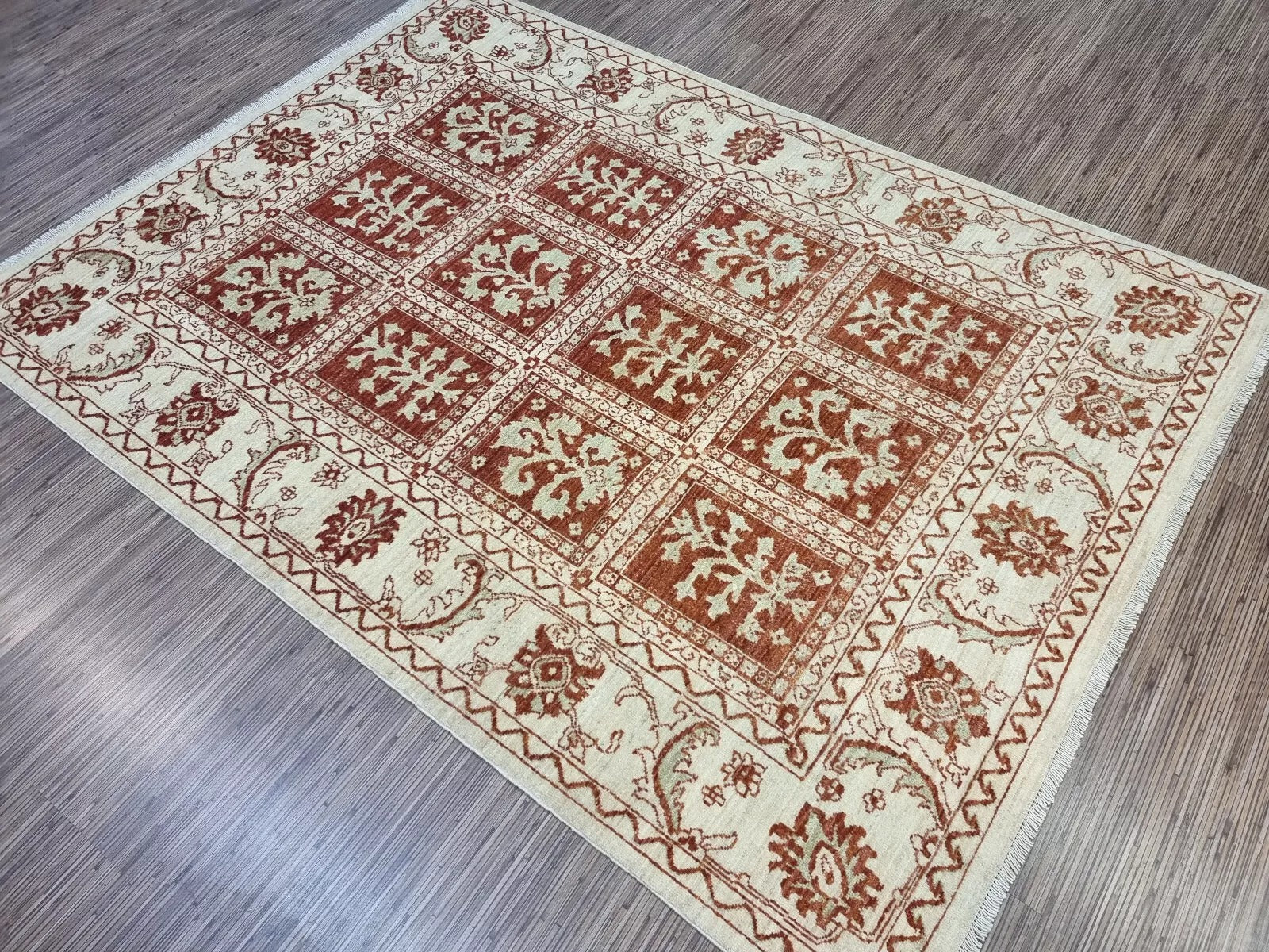 Cultural vintage Afghan wool carpet
