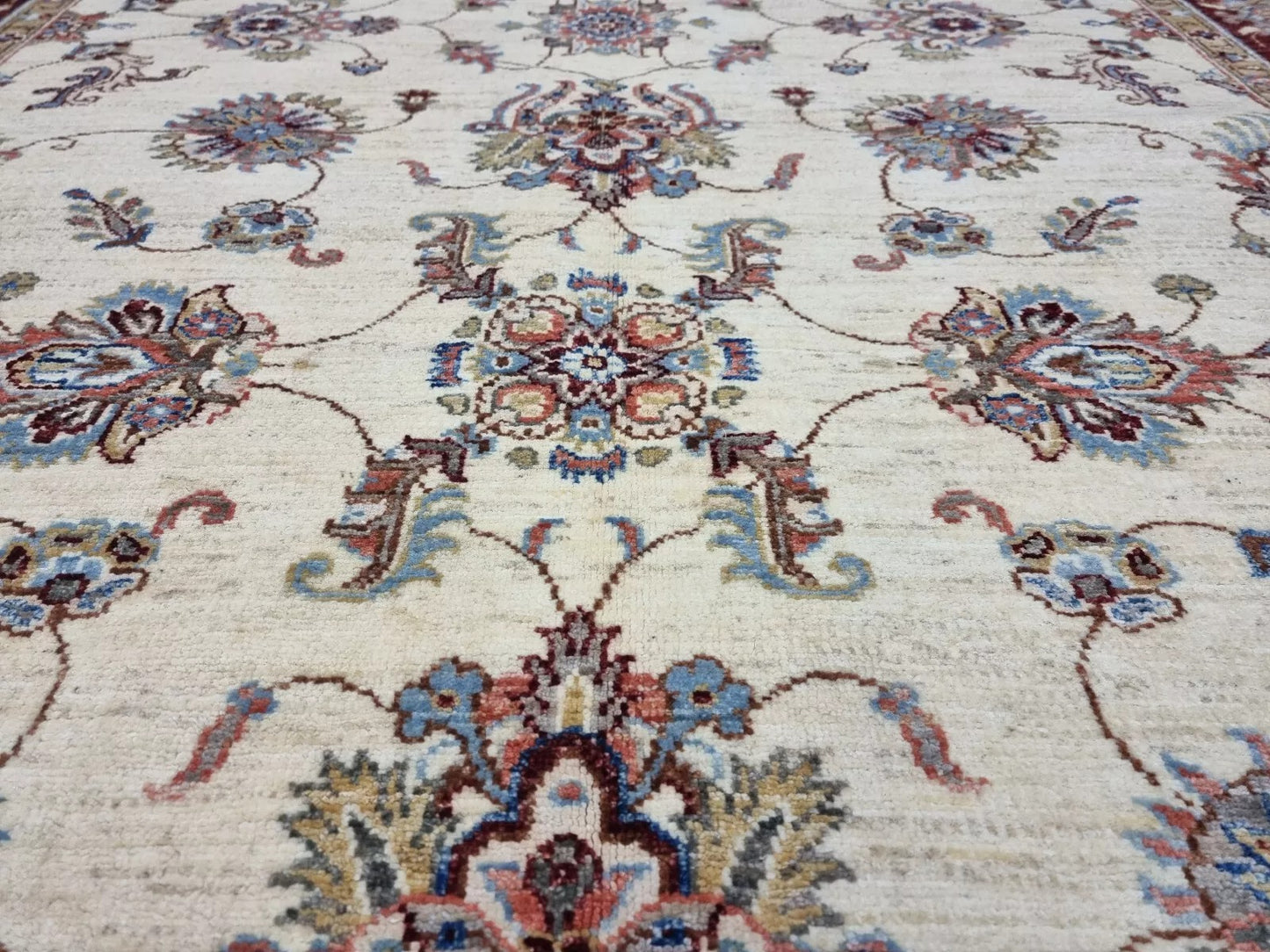 Vintage Hand-knotted Afghan Rug – Oriental Design
