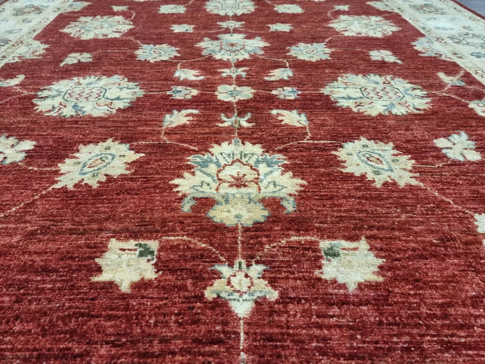 Handmade Oriental Ziegler Rug – Vintage Terracotta Design
