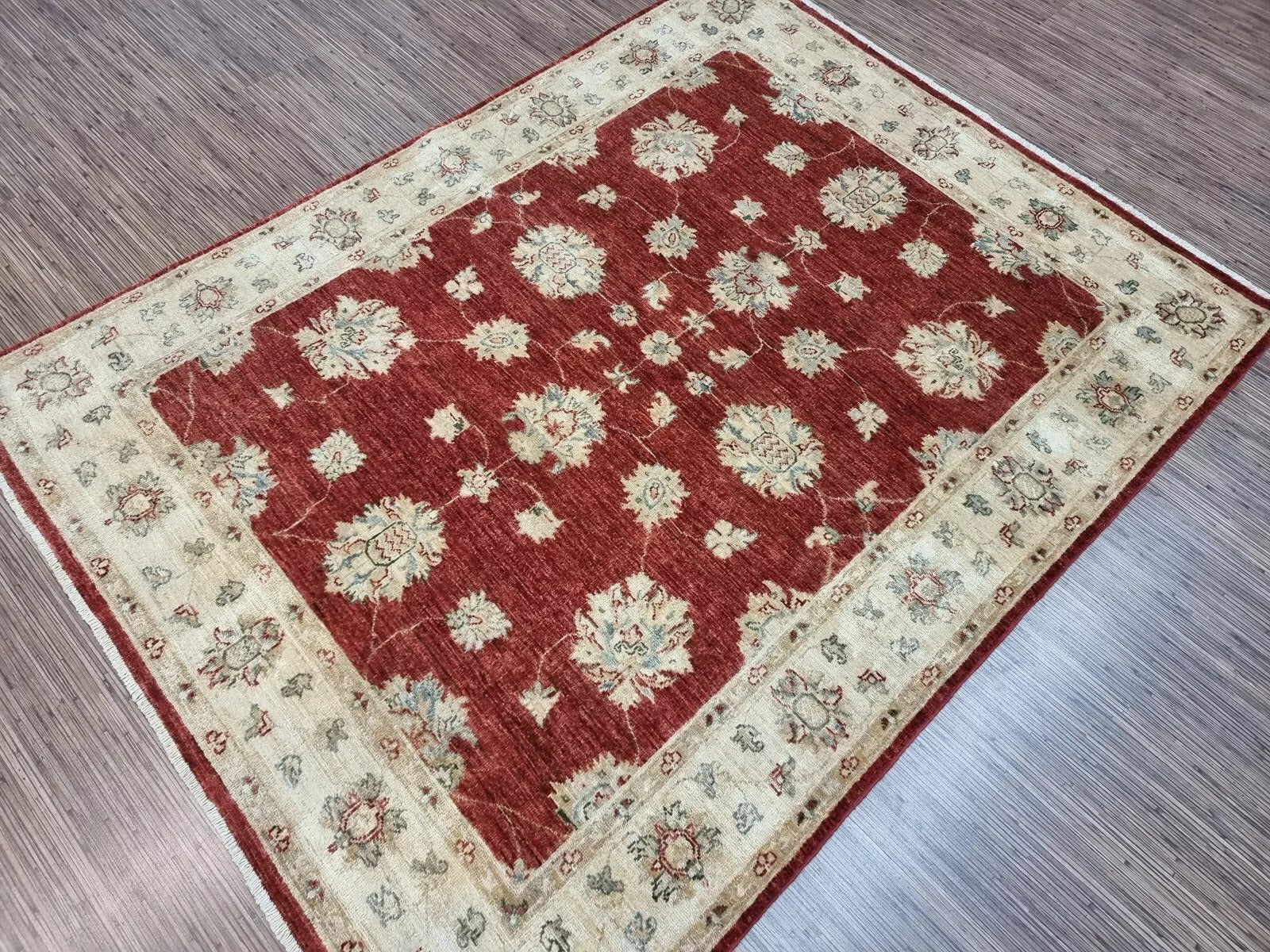 Hand-knotted Afghan Rug – Classic Oriental Pattern
