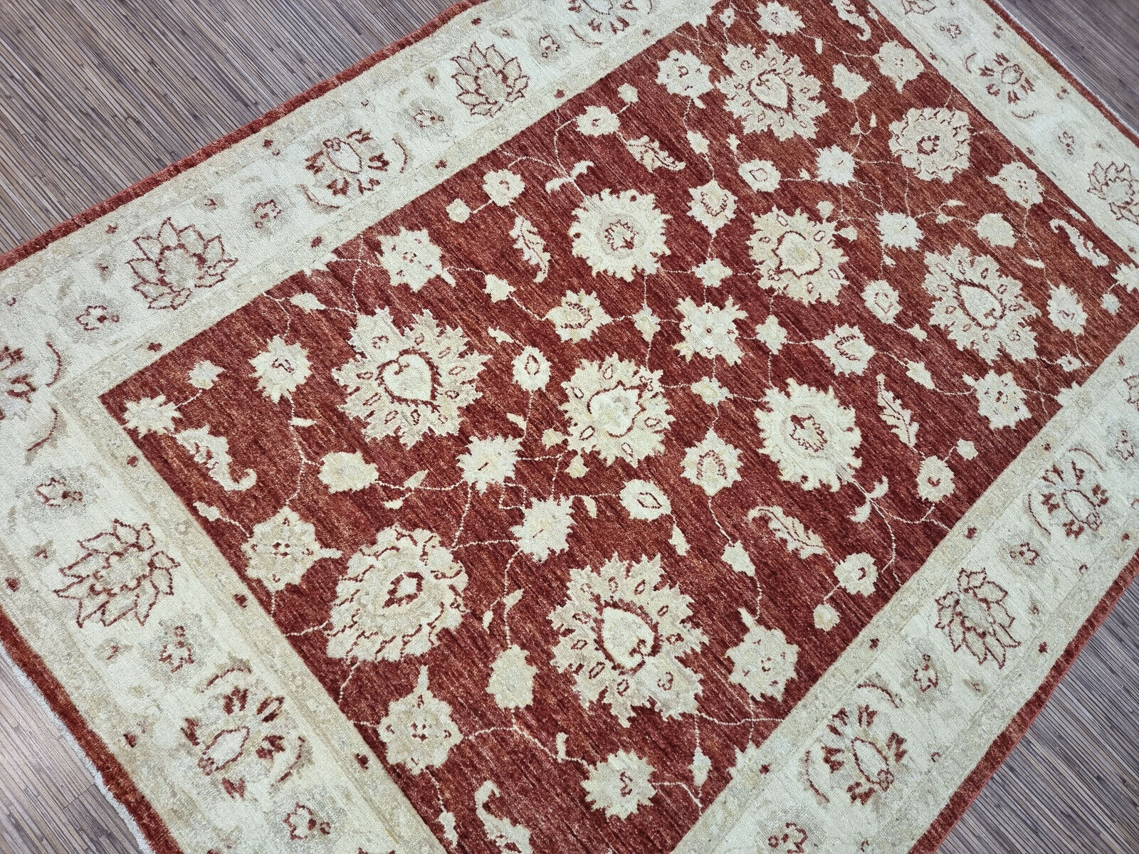 Vintage Hand-knotted Afghan Rug – Oriental Design
