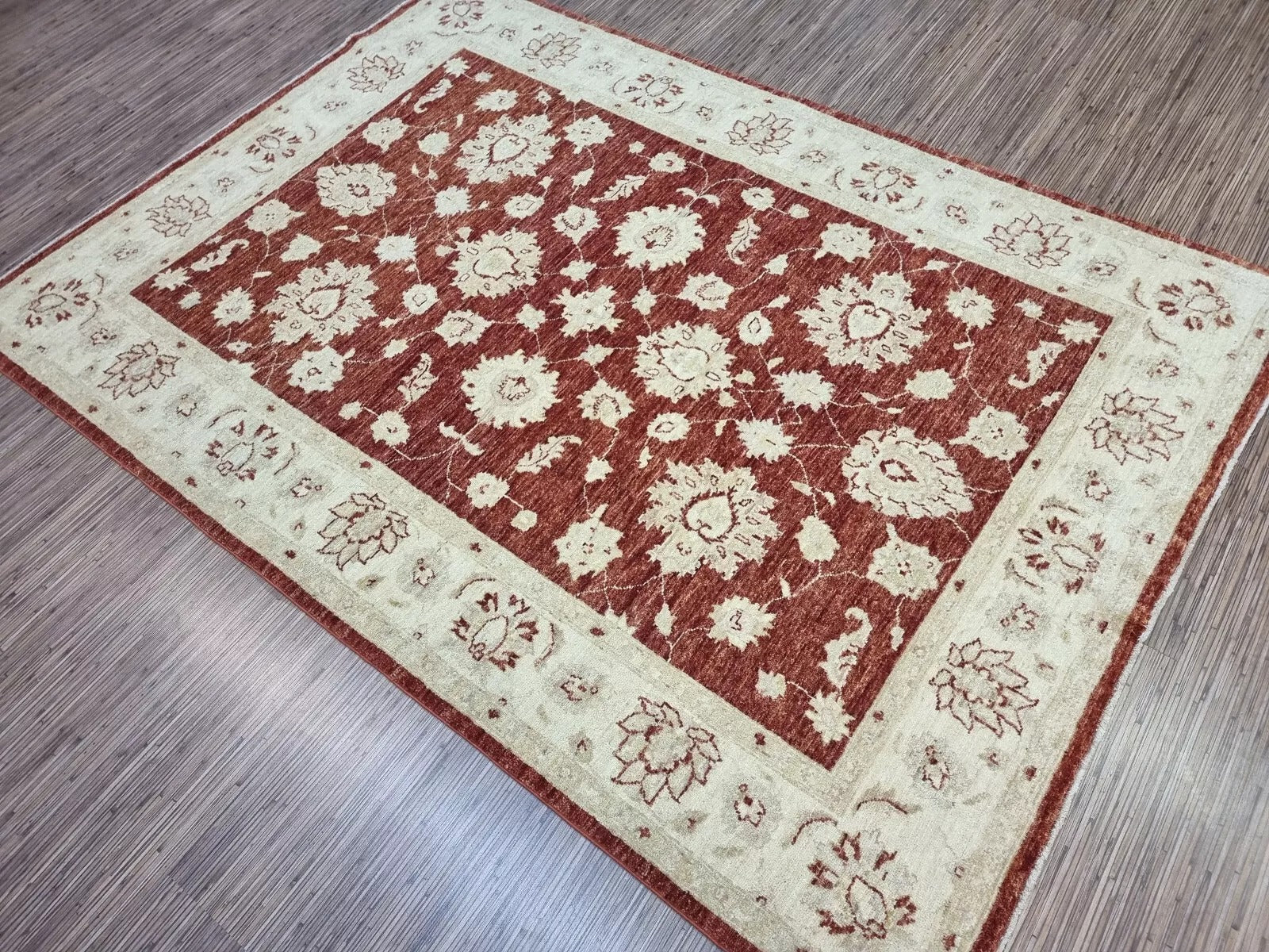 Hand-knotted Afghan Rug – Classic Oriental Pattern
