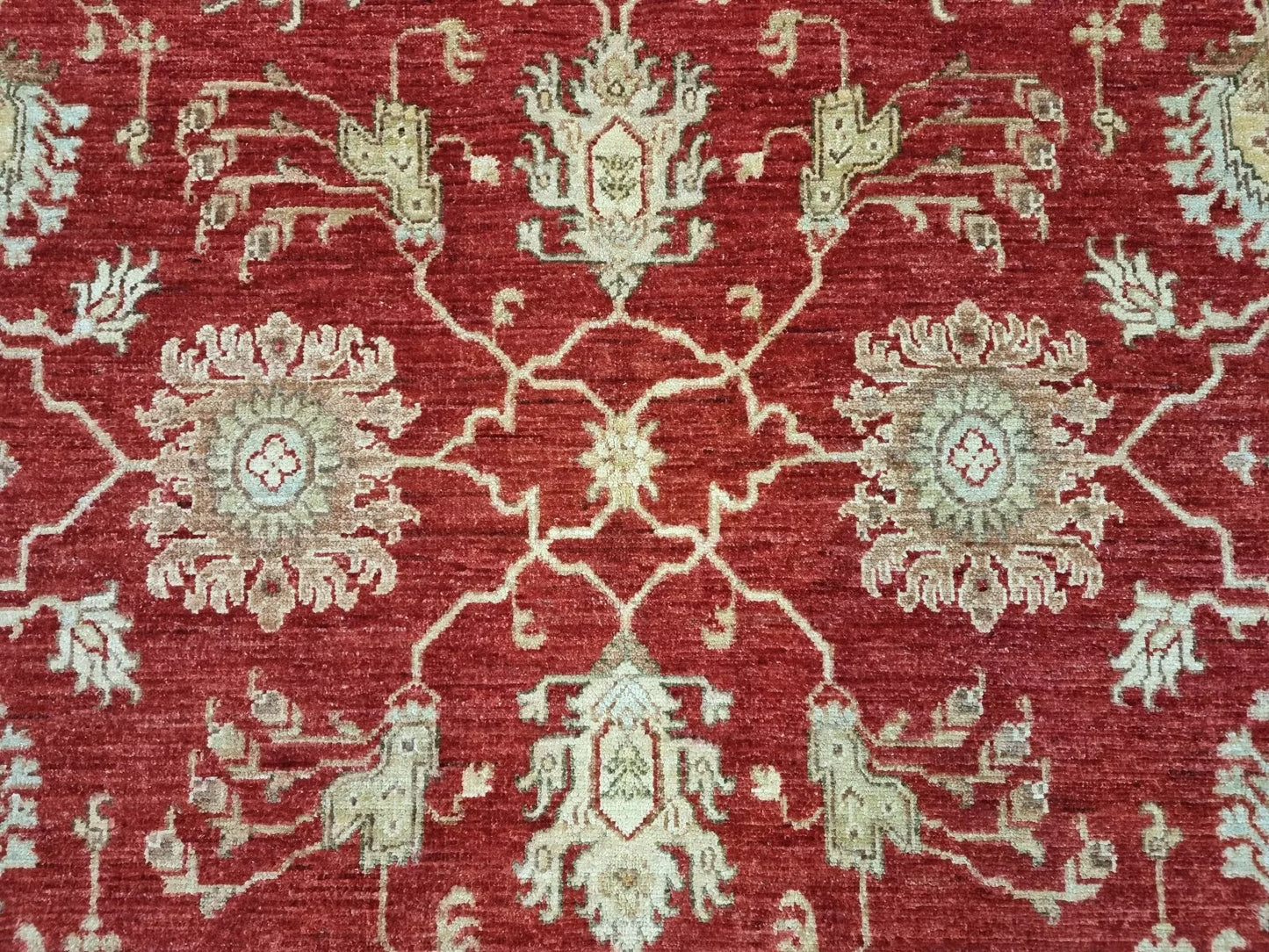 Afghan Ziegler Rug with Traditional Motifs
