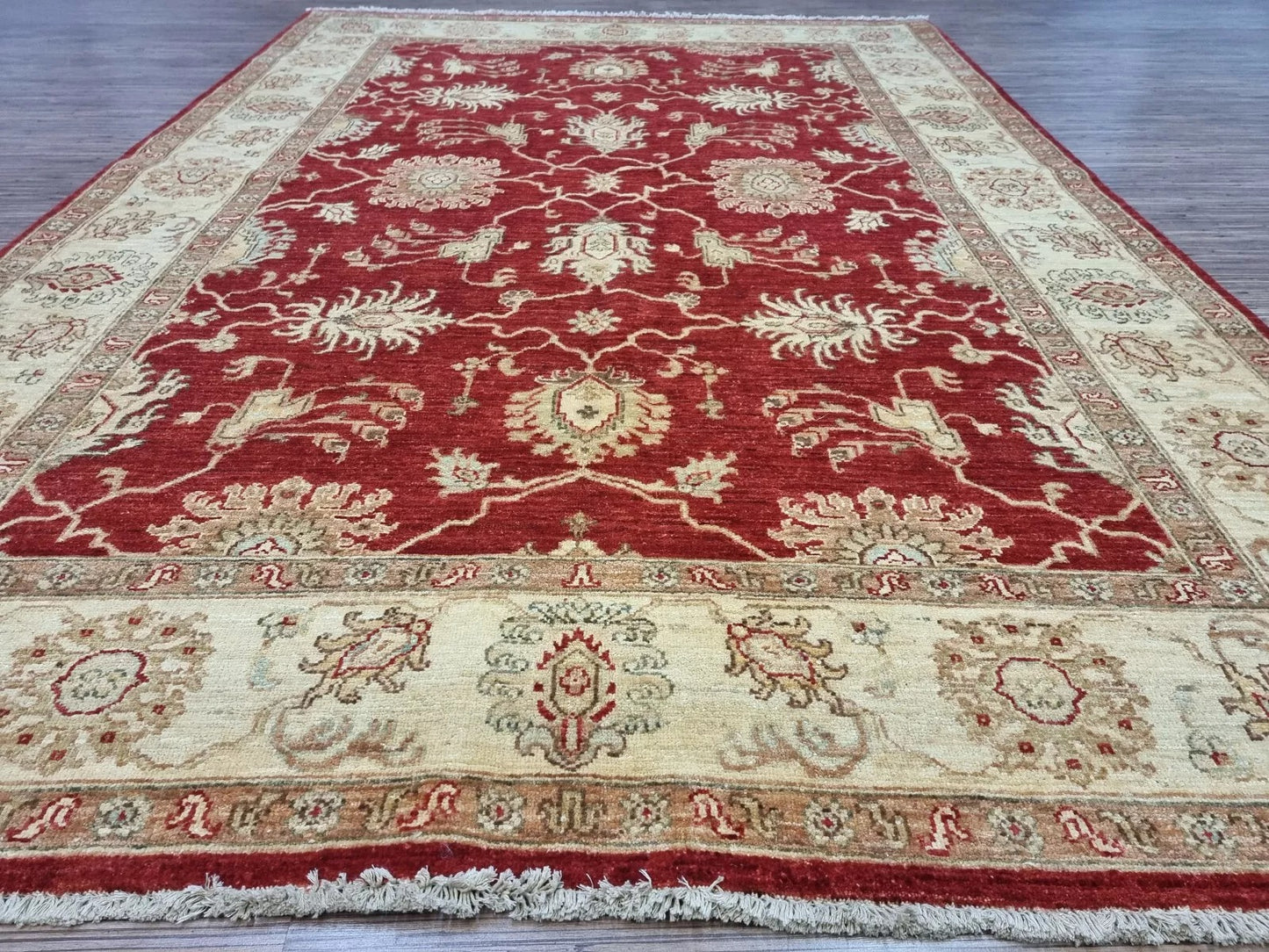 Hand-knotted Afghan Rug – Classic Oriental Pattern
