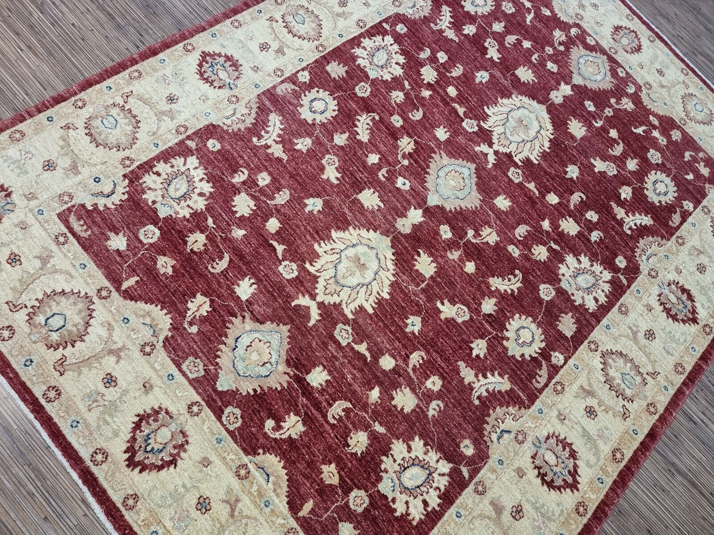 Vintage Hand-knotted Afghan Rug – Oriental Design
