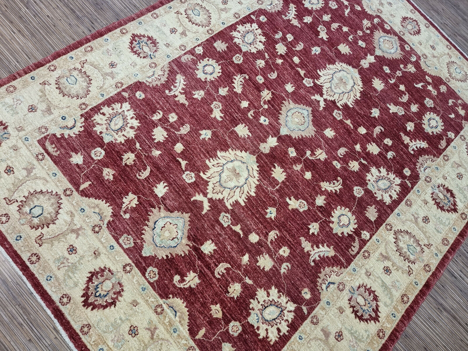 Vintage Hand-knotted Afghan Rug – Oriental Design
