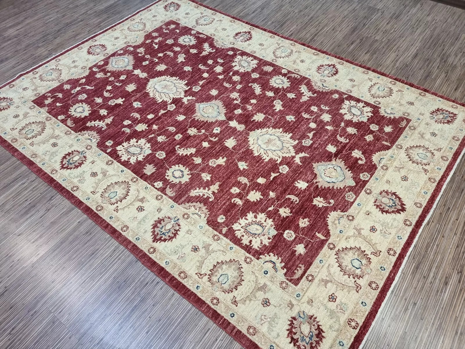 1980s Afghan Ziegler Rug with Warm Color Palette
