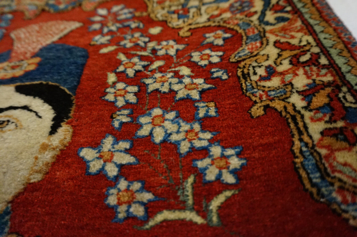 Invest in beauty: Collectible Antique Mohtasham Kashan rug, crafted in the 1900s (1.7' x 2.1').