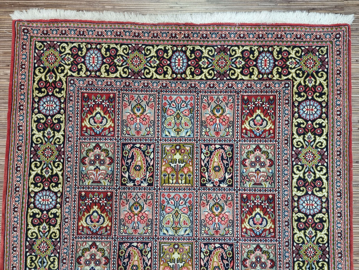 Crafted with Care: Experience the artistry of a Vintage Persian Rug (3.6' x 5.1') with intricate design (1970s).