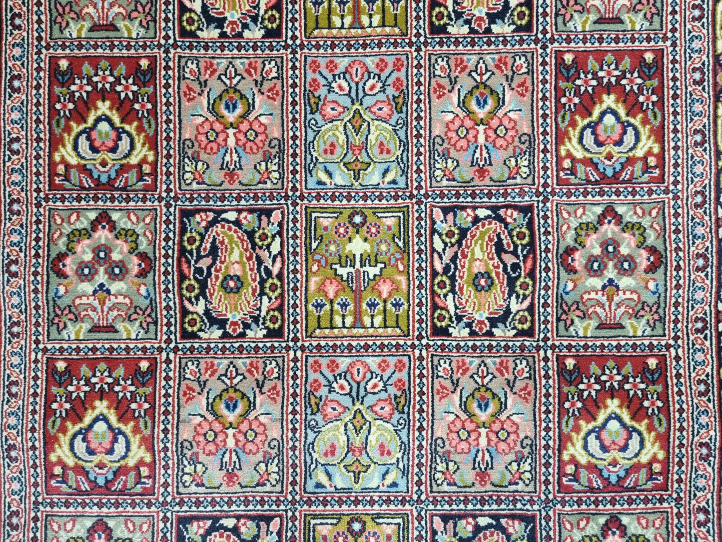 A Conversation Starter: Own a piece of history: Vintage Persian Style Qum Rug (3.6' x 5.1') with vibrant colors (1970s).