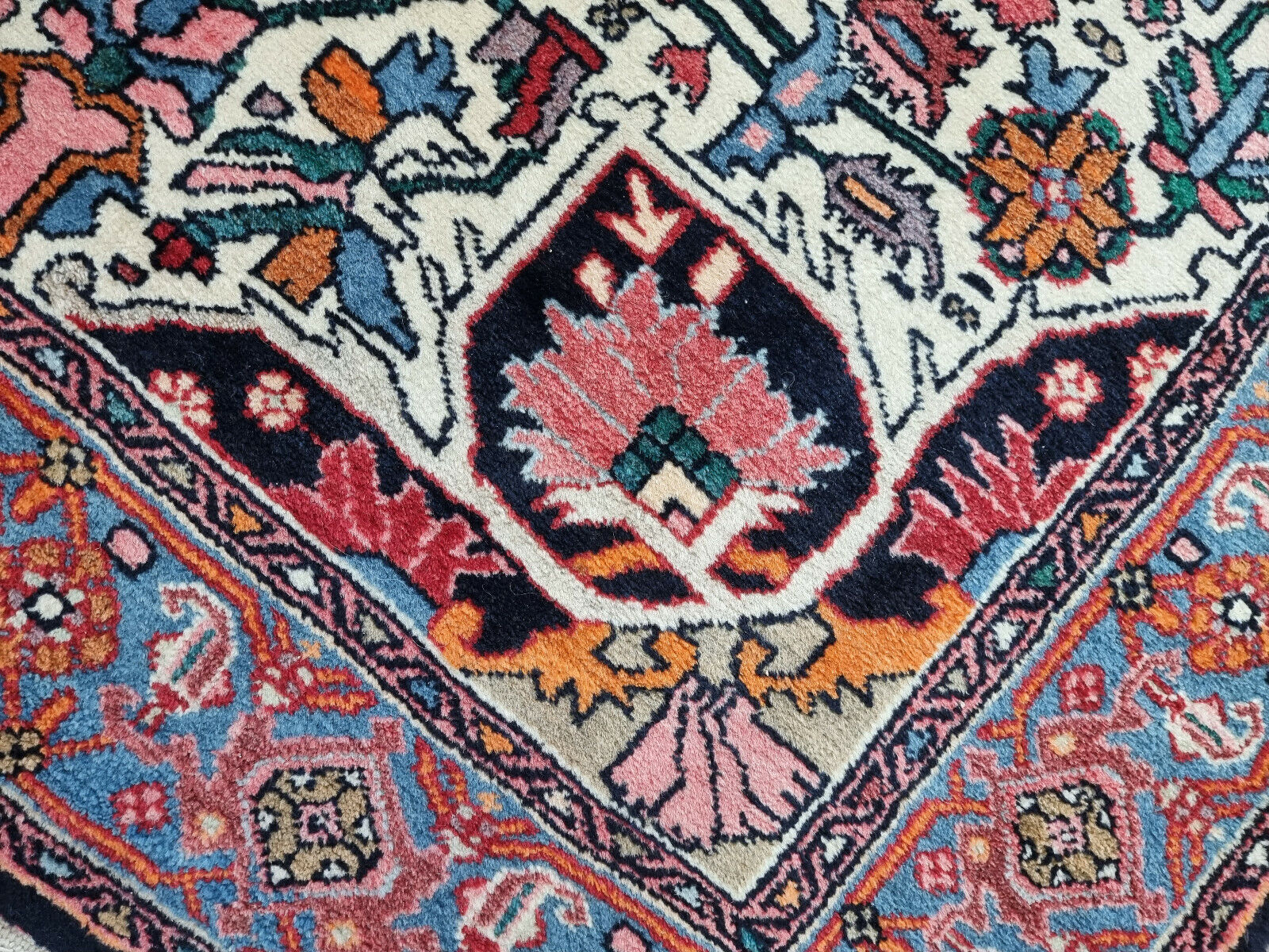 More Than a Rug: A work of art: Vintage Persian Style Bidjar Rug (3.4' x 5') with intricate design and rich colors (1970s).