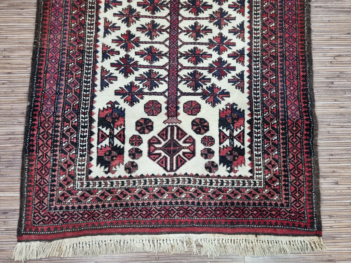 More Than a Rug: A conversation starter & piece of history: Vintage Afghan Baluch Prayer Rug (1950s).