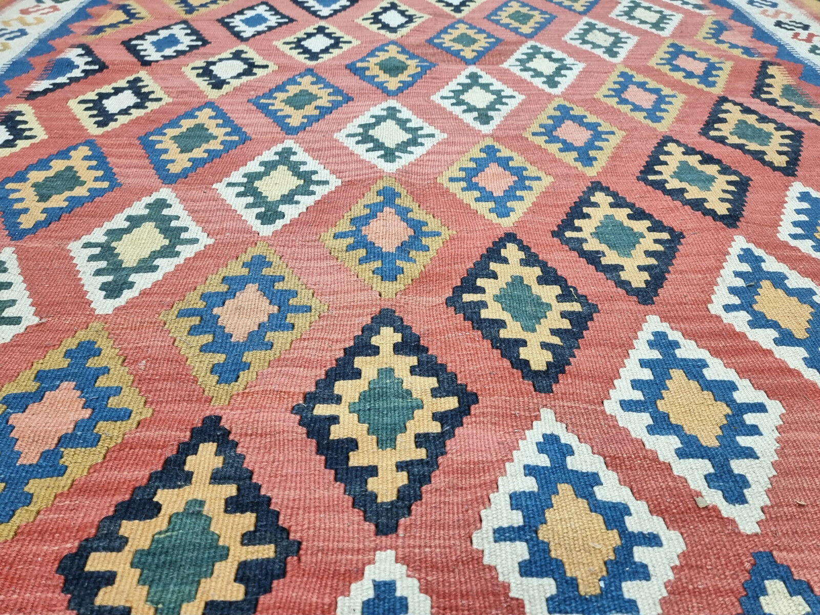 Persian Flatweave Kilim: Vintage Ardabil Rug (1970s) showcases the beauty of traditional Persian weaving techniques.