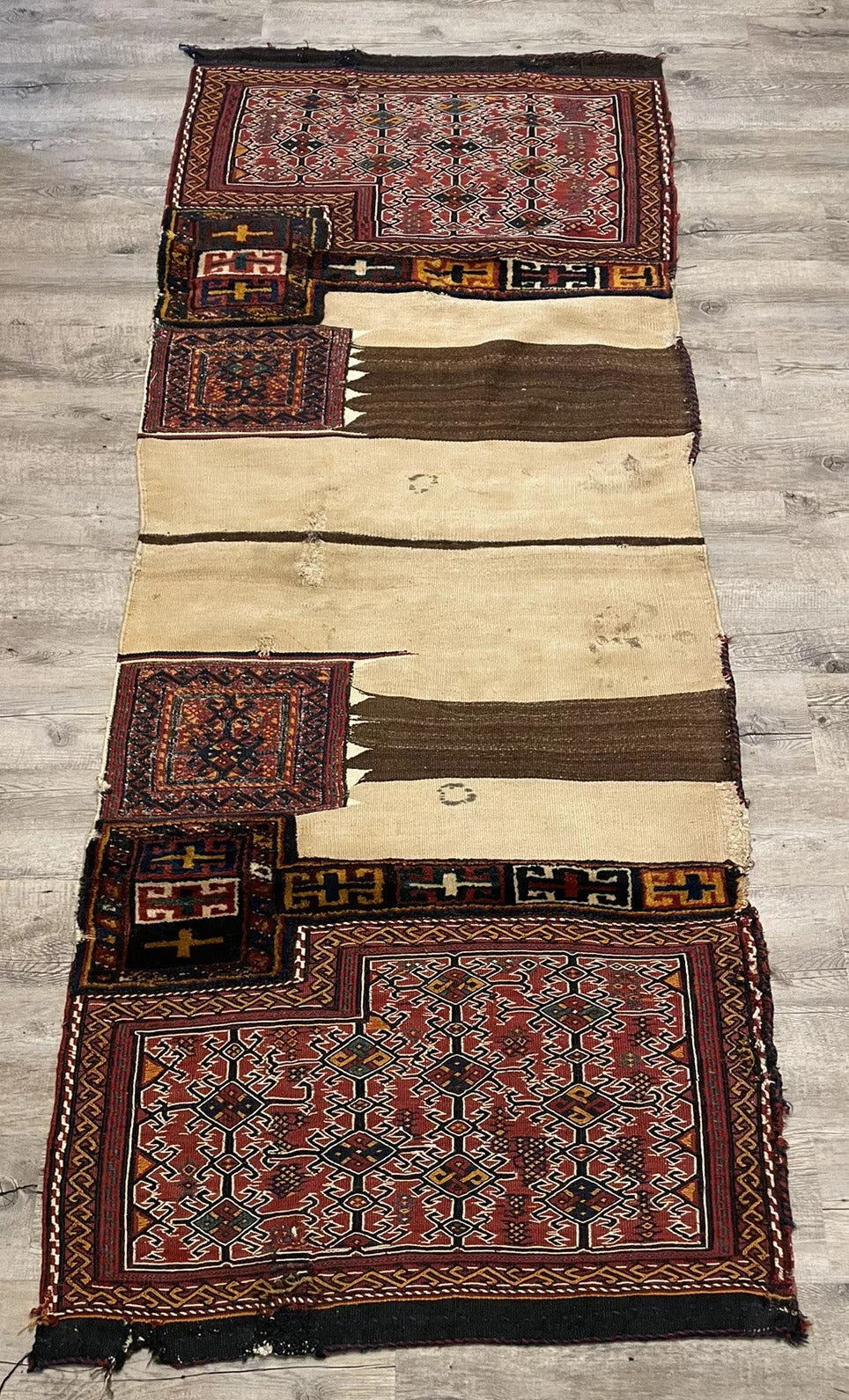 Vintage Luri Tribal Bagface – 1880s Persian Design
