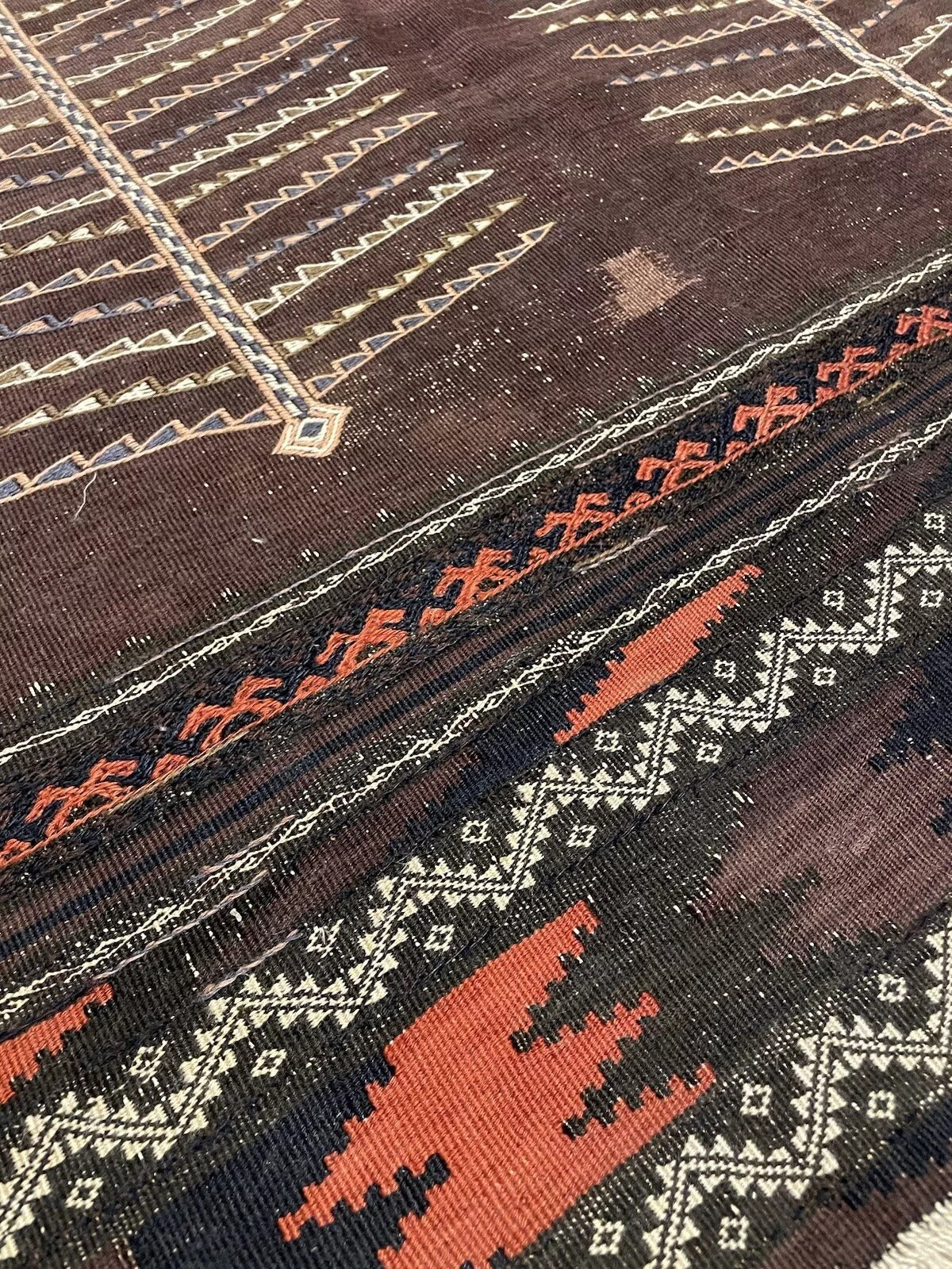 1900s Baluch Rug – Handmade Wool Kilim with Tree Motif
