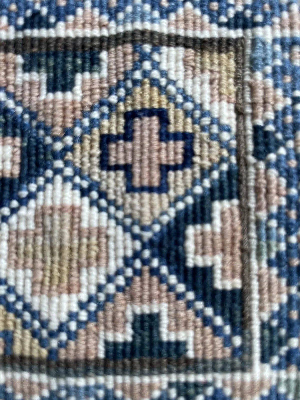 Persian Wool Bag with Repeating Border and Central Patterns
