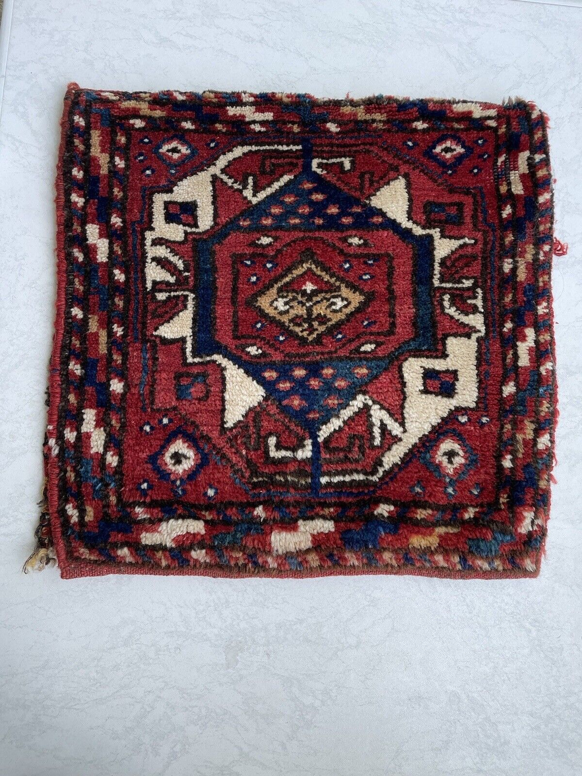 Handwoven Antique Wool Bag with Traditional Kurdish Designs
