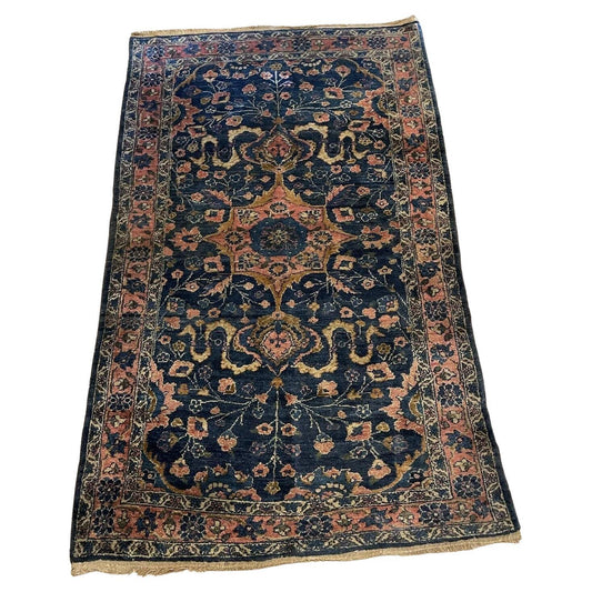 Handmade Antique Persian Lilihan Wool Rug – 3.3' x 5.5' | 1920s
