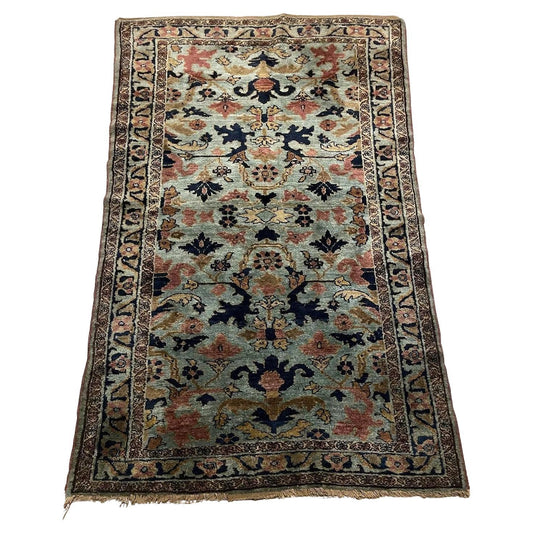 Handmade Antique Persian Lilihan Wool Rug – 3.4' x 5.5' | 1920s
