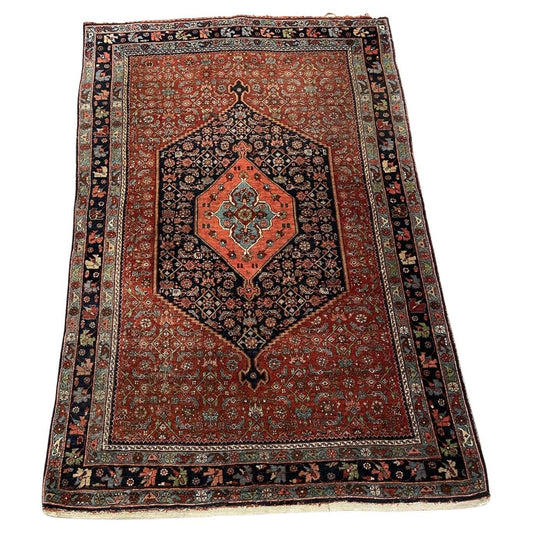 Handmade antique Bidjar wool rug from the 1910s, 3.6' x 5.4'
