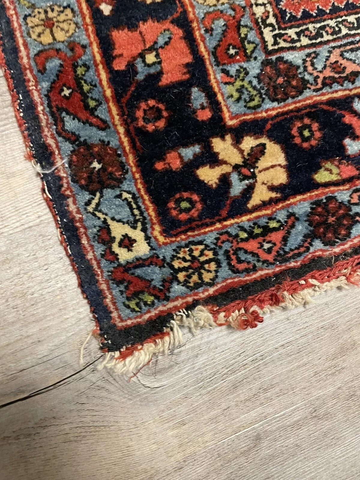 Fine-woven Bidjar rug with well-preserved wool pile
