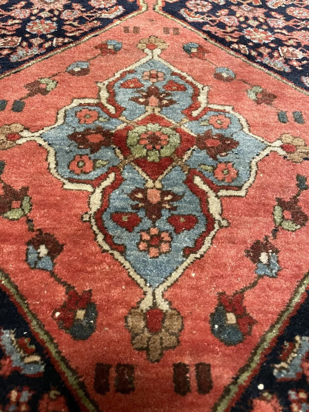 Persian-style Bidjar rug in vibrant red and complementary tones
