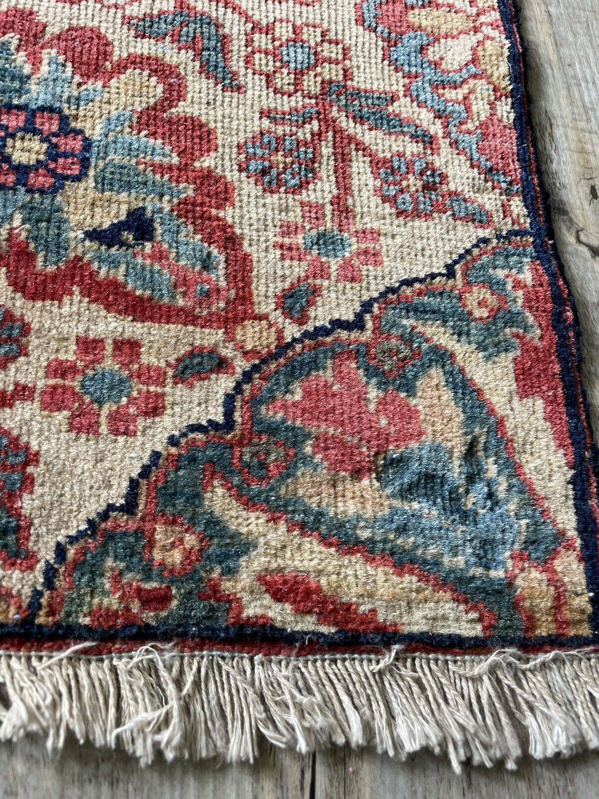 Authentic 19th-century rug with rich colors and patterns
