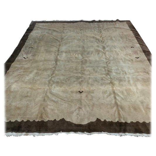 Handmade antique Peking Chinese wool rug from the 1900s.
