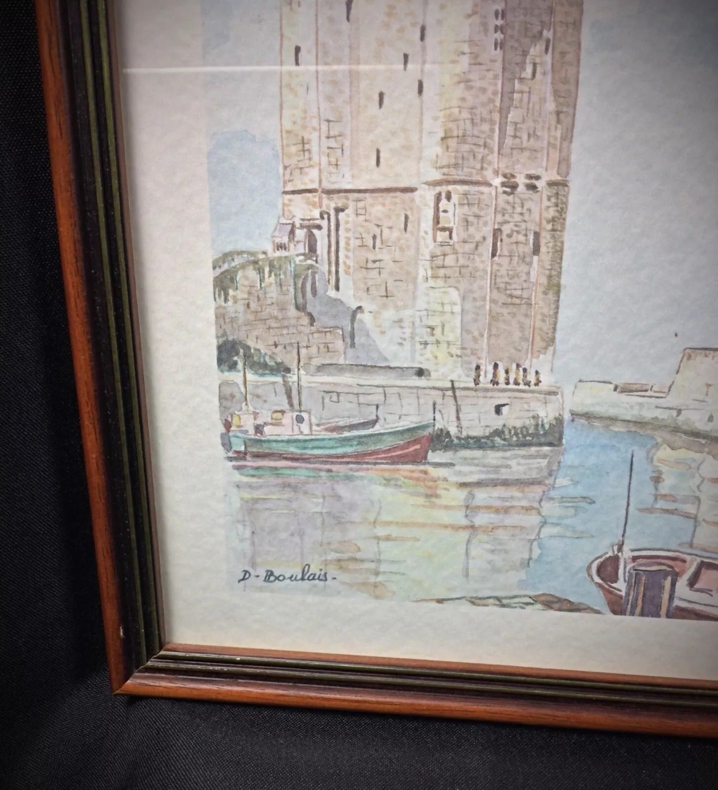 Vintage-style maritime print featuring La Rochelle’s historic port
