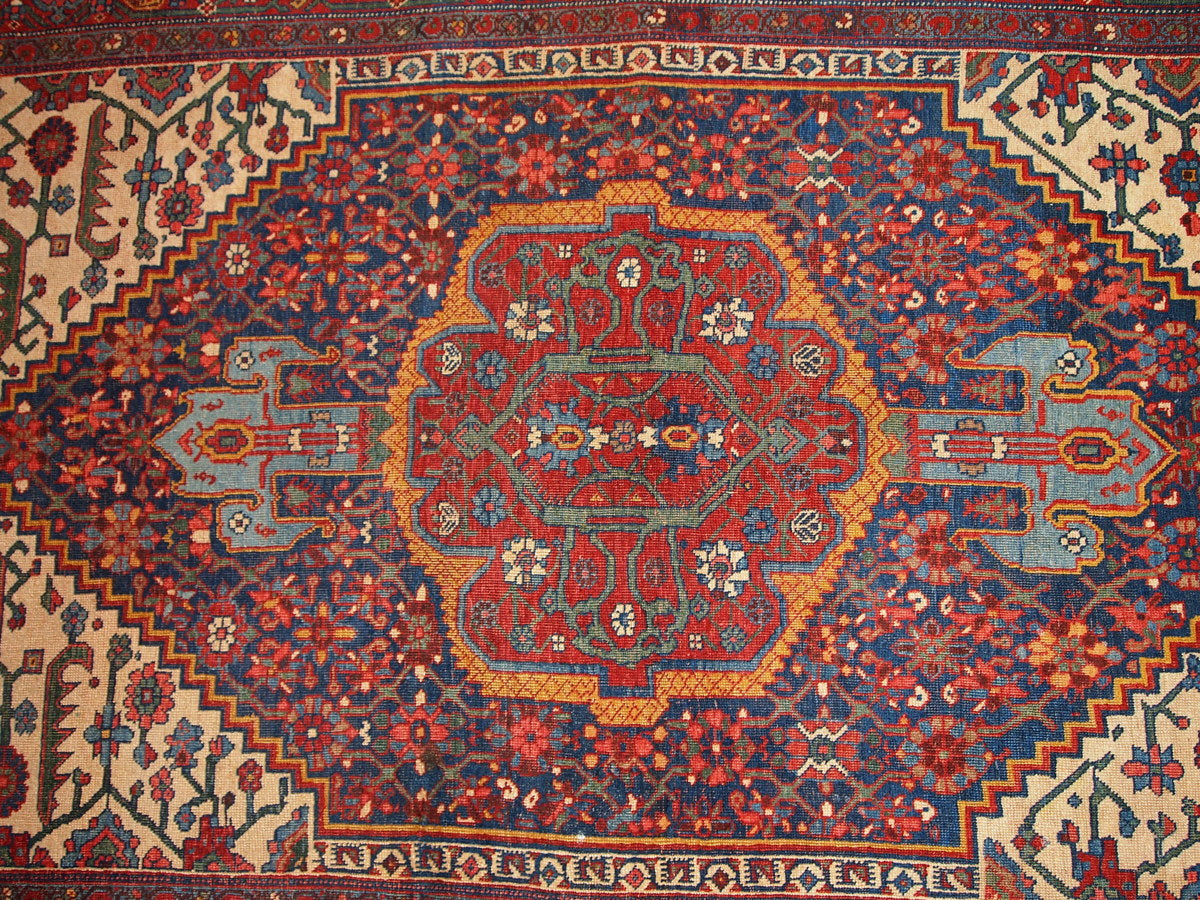 Handmade antique Persian Bidjar rug 4.9' x 7.4' (149cm x 225cm) 1880s - 1B194 - One Royal Art