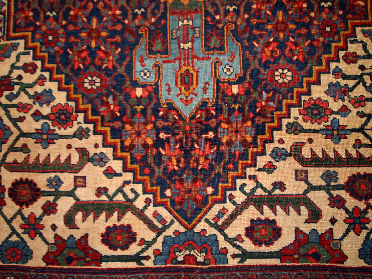 Handmade antique Persian Bidjar rug 4.9' x 7.4' (149cm x 225cm) 1880s - 1B194 - One Royal Art