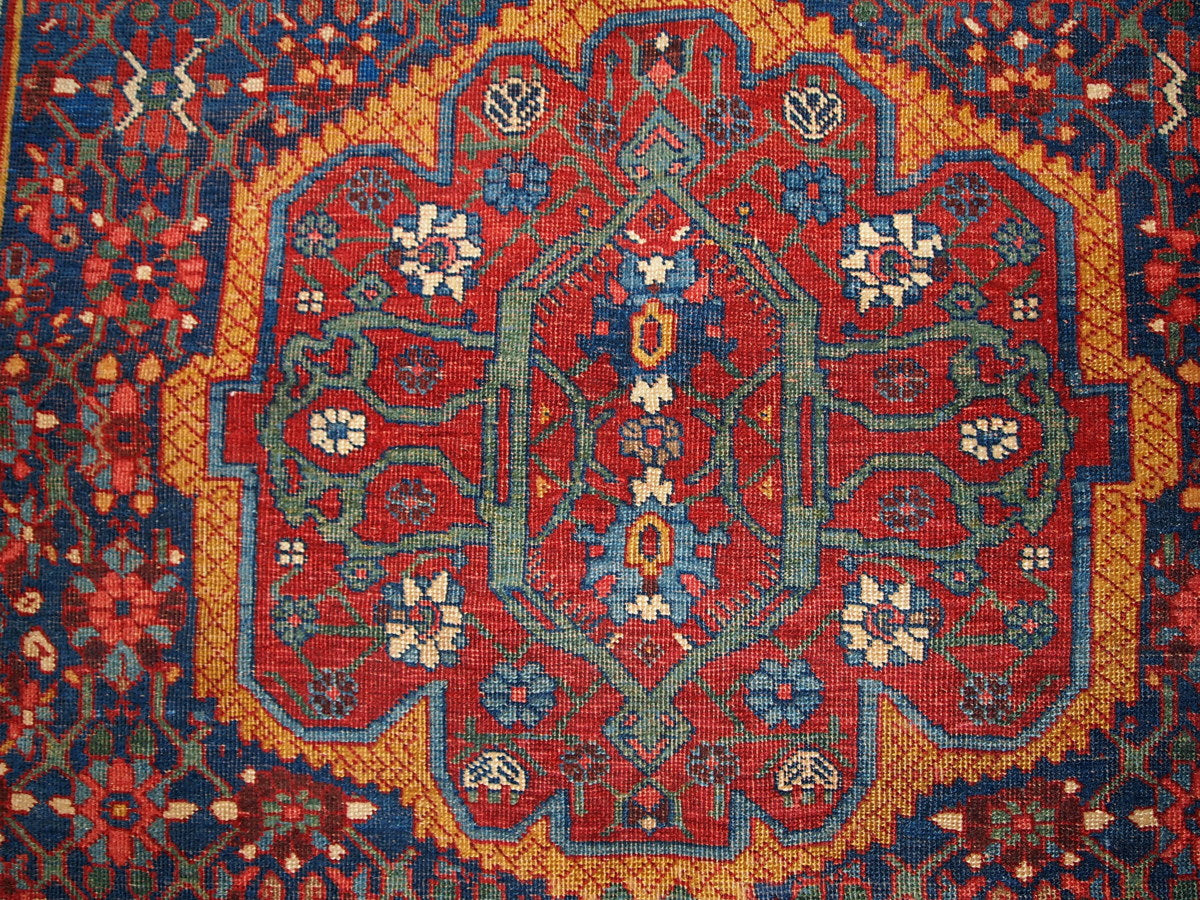Handmade antique Persian Bidjar rug 4.9' x 7.4' (149cm x 225cm) 1880s - 1B194 - One Royal Art