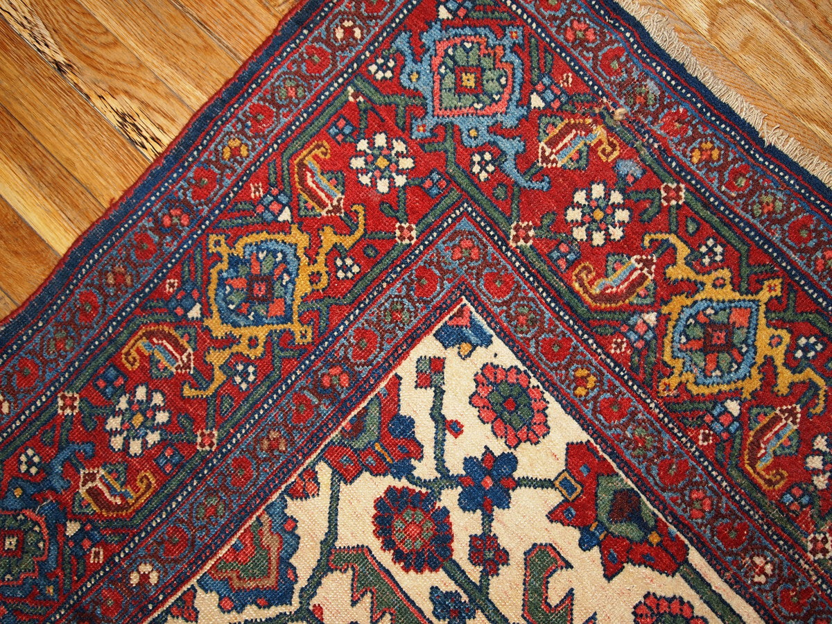 Handmade antique Persian Bidjar rug 4.9' x 7.4' (149cm x 225cm) 1880s - 1B194 - One Royal Art