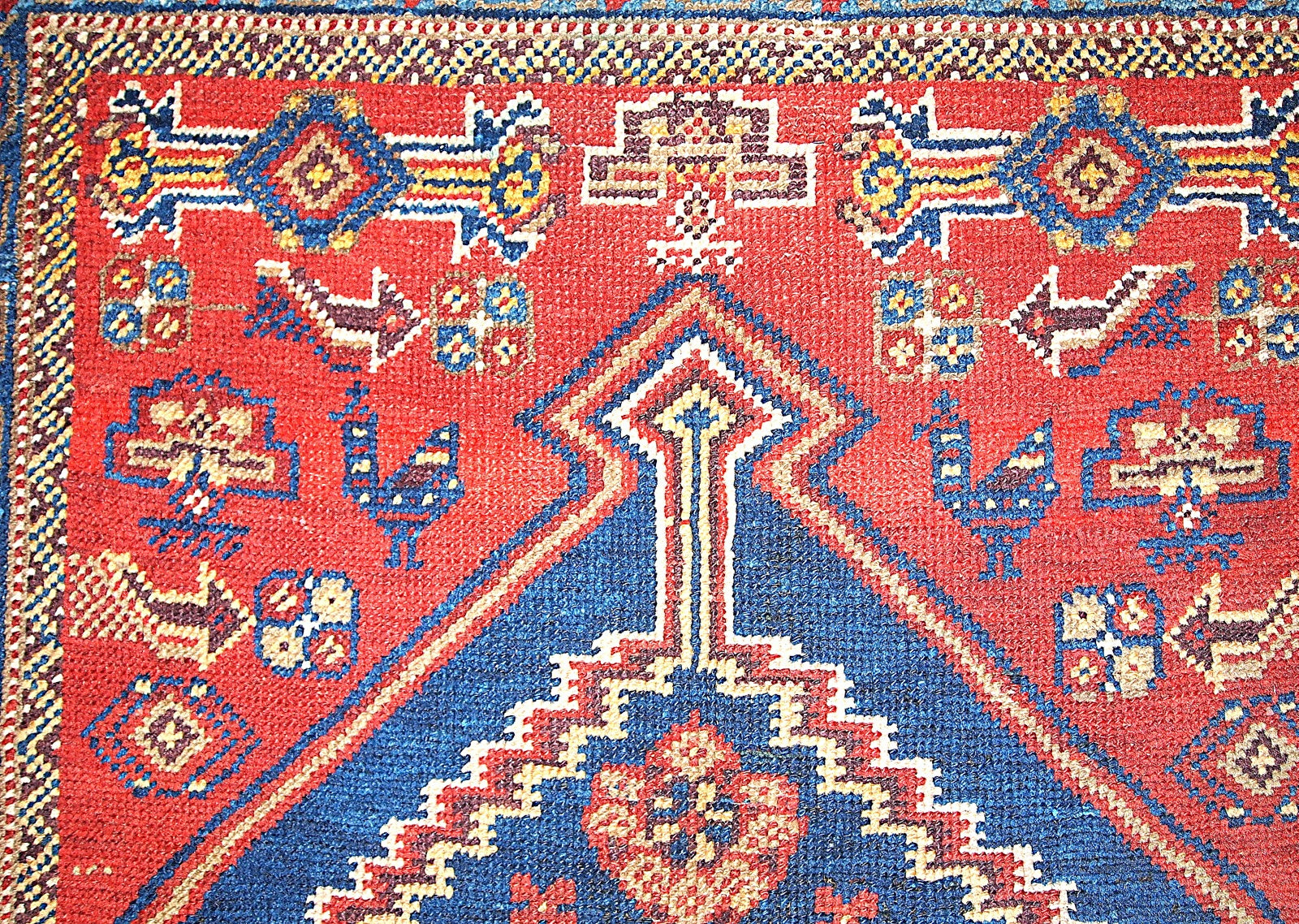 Handmade antique Persian Shiraz rug 3.2' x 5.9' (97cm x 180cm) 1920s - 1B223 - One Royal Art